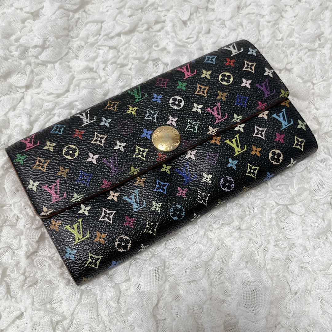 希少✨ルイヴィトン　長財布　ポルトフォイユ　サラ　マルチカラー　黒　ベージュ