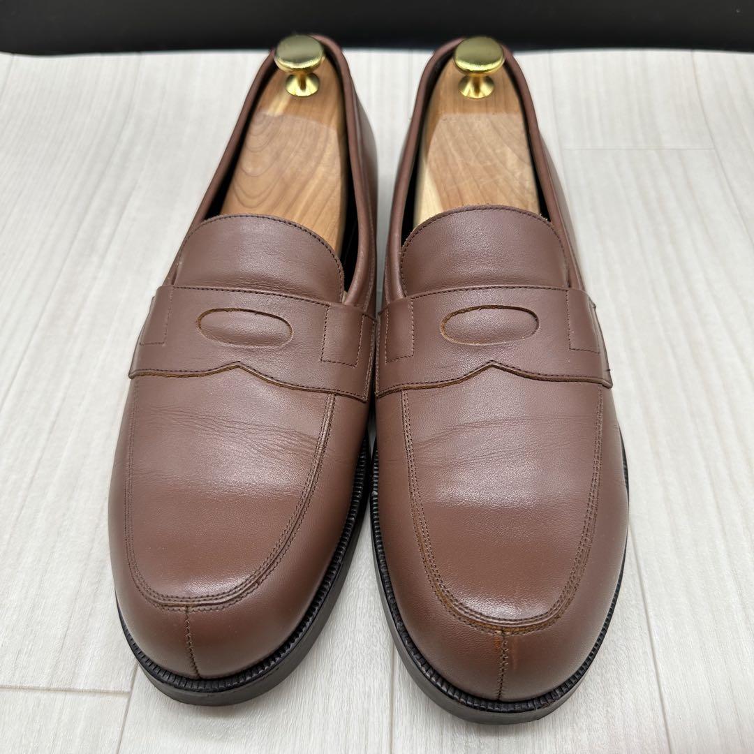 美品【FOOTSTOCK】フットストックUチップ ブラウン ローファー