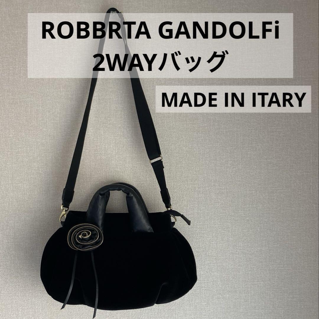 ロベルタガンドルフィ ROBBRTA ショルダー バッグ 黒 イタリア製