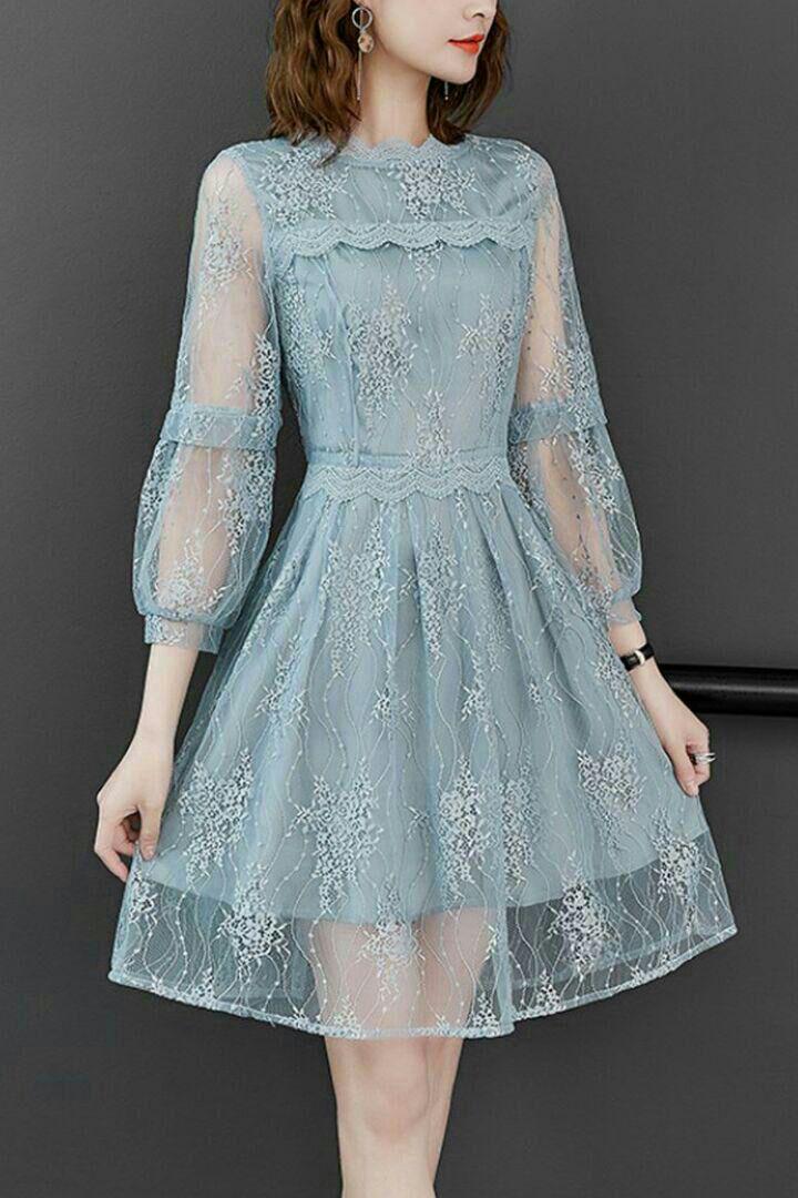 ランタンスリーブ刺繍シフォンワンピースレースサイドパーティーウェディングドレス xAVTk-m33827832557 好評再入荷