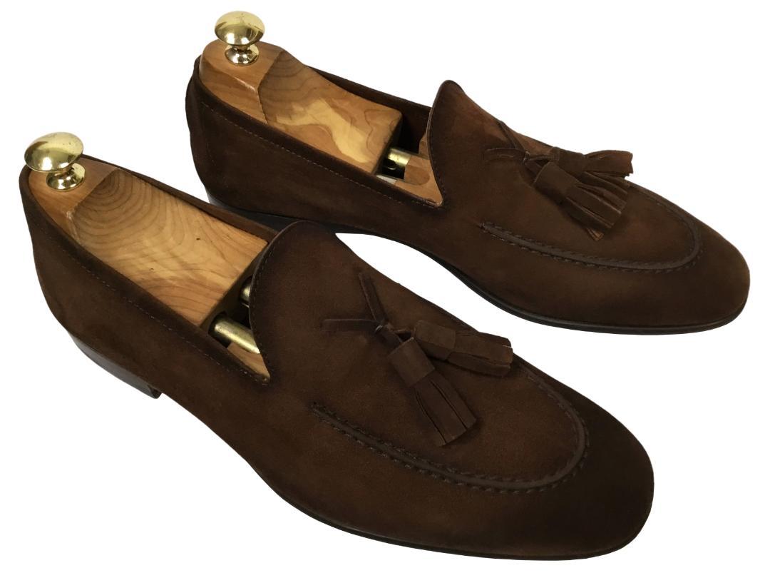 MAGNANNI マグナーニ ブラウンスウェード タッセルローファー 41