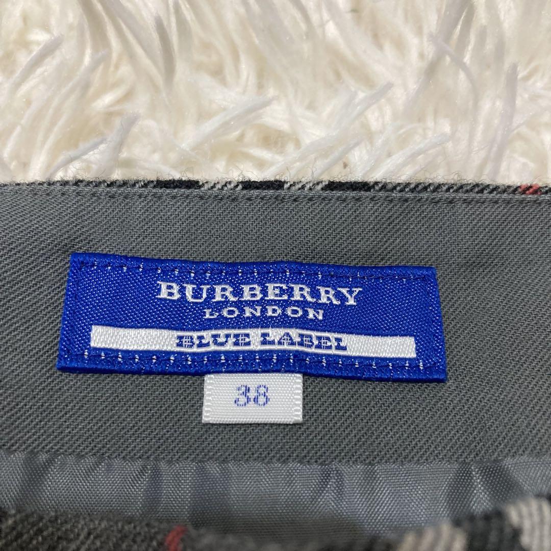 BURBERRY BLUE LABEL ノバチェック柄 タイトスカート ウール