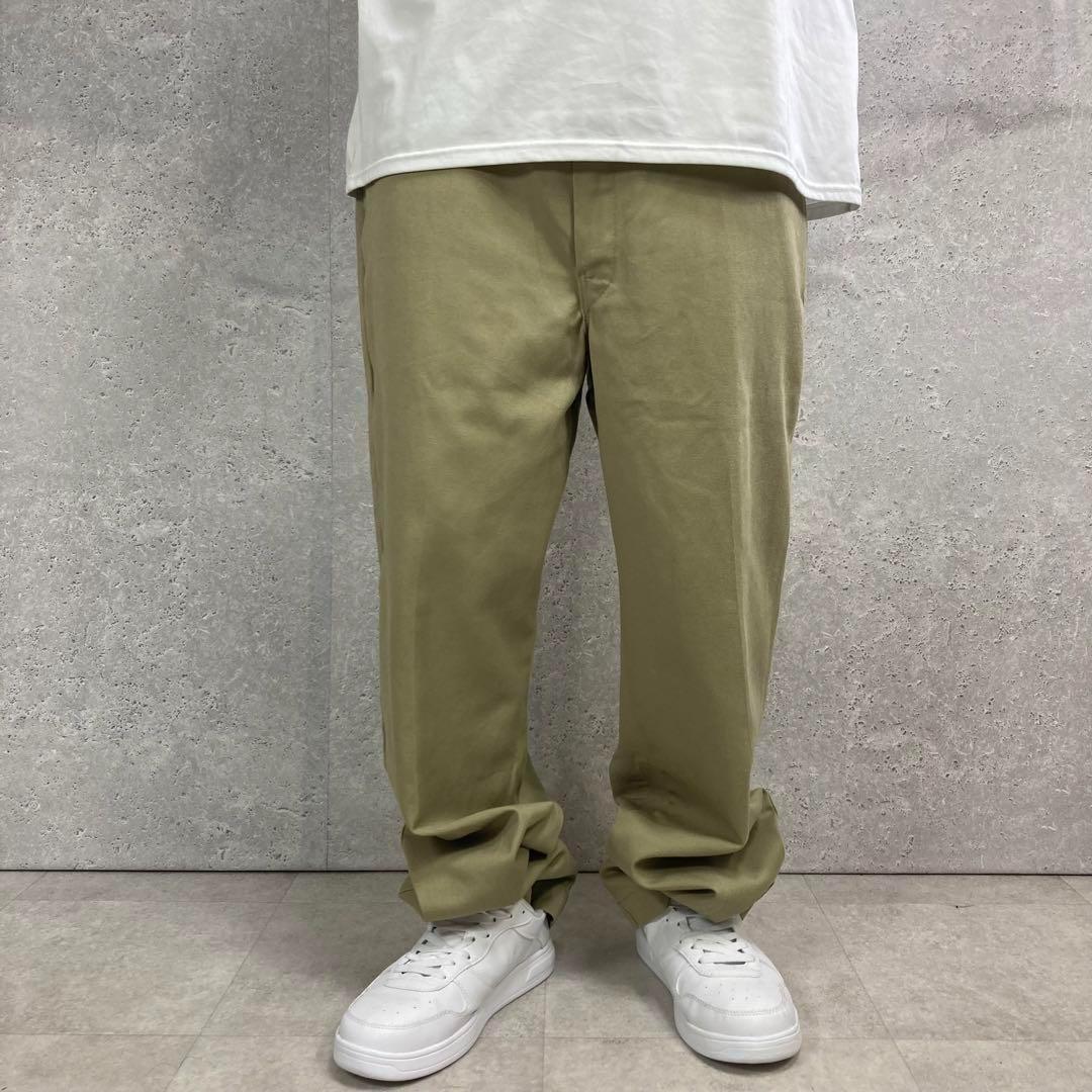 ディッキーズ　90s USA製チノパン　ベージュタロンジップ古着 W38 L32