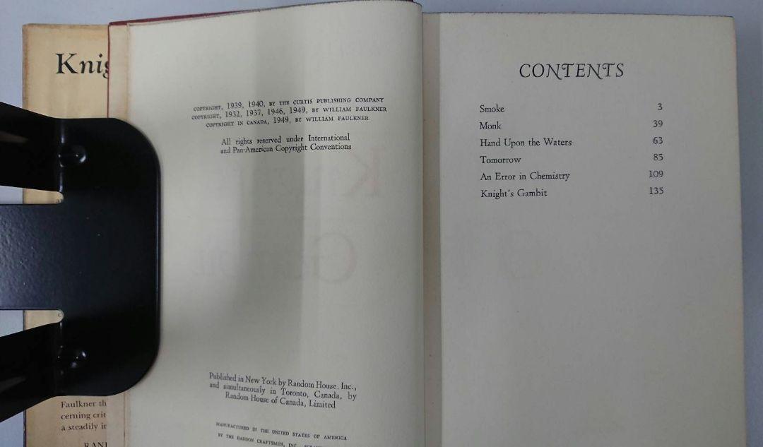 William Faulkner KNIGHT'S GAMBIT 1949年発行