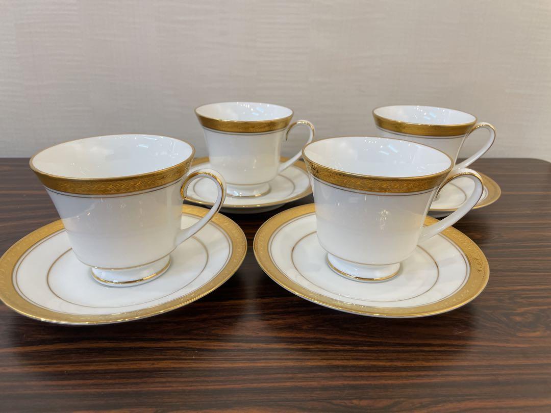 ノリタケコーヒーカップ&ソーサー金彩 4客セット