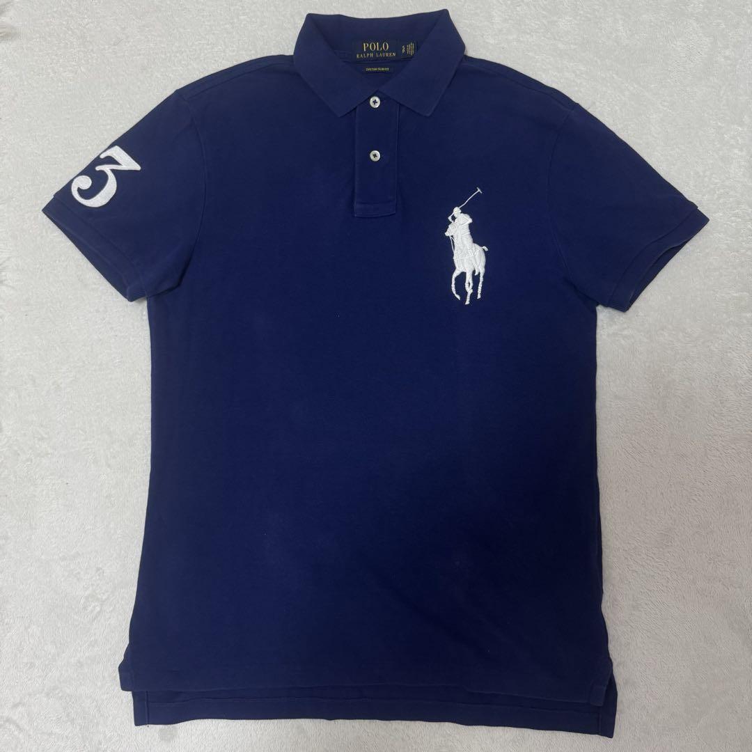 Ralph Lauren ラルフローレン ポロシャツ 紺 M ビッグポニー
