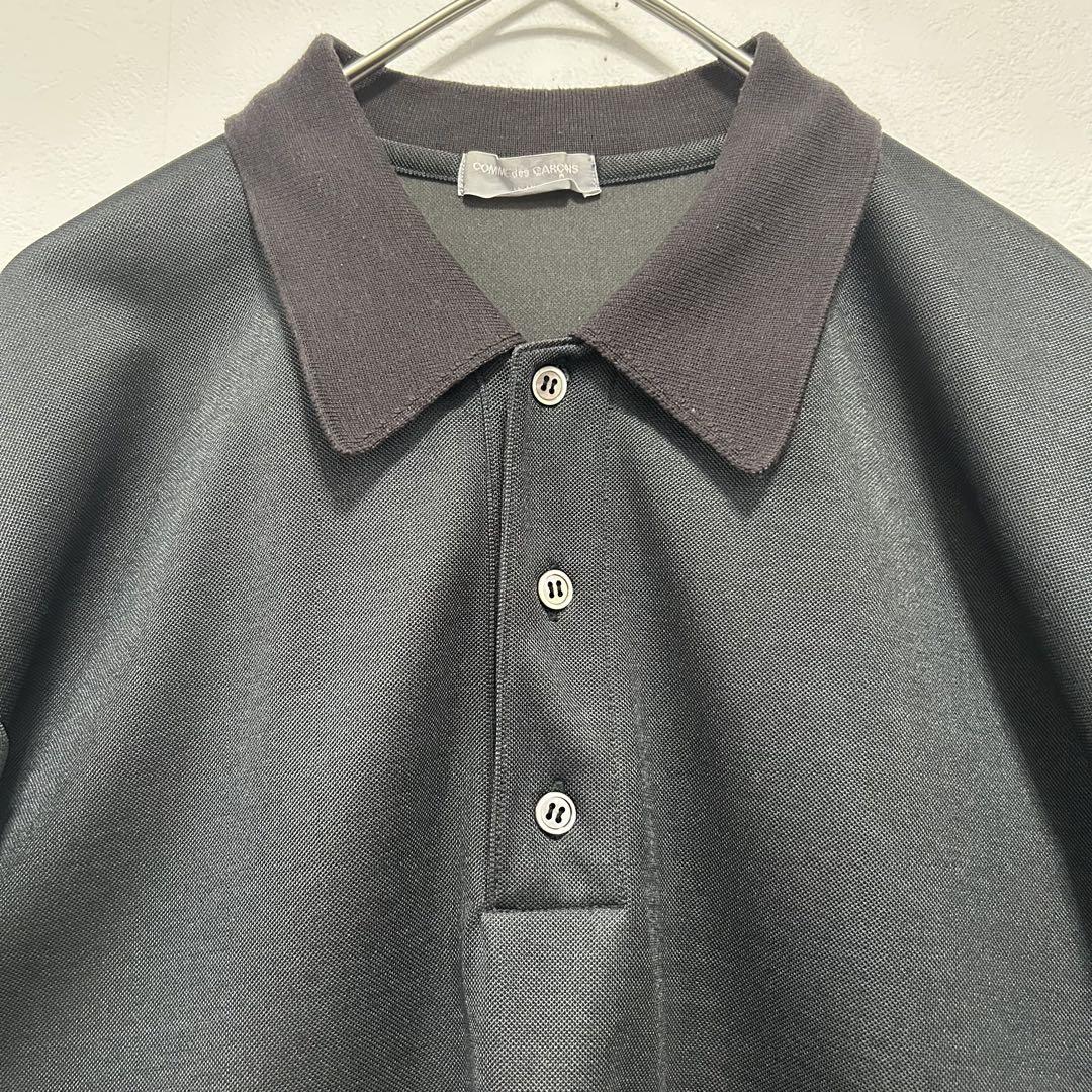 【匿名配送】コムデギャルソン オム ポロシャツ 2tone グレー S 極美品