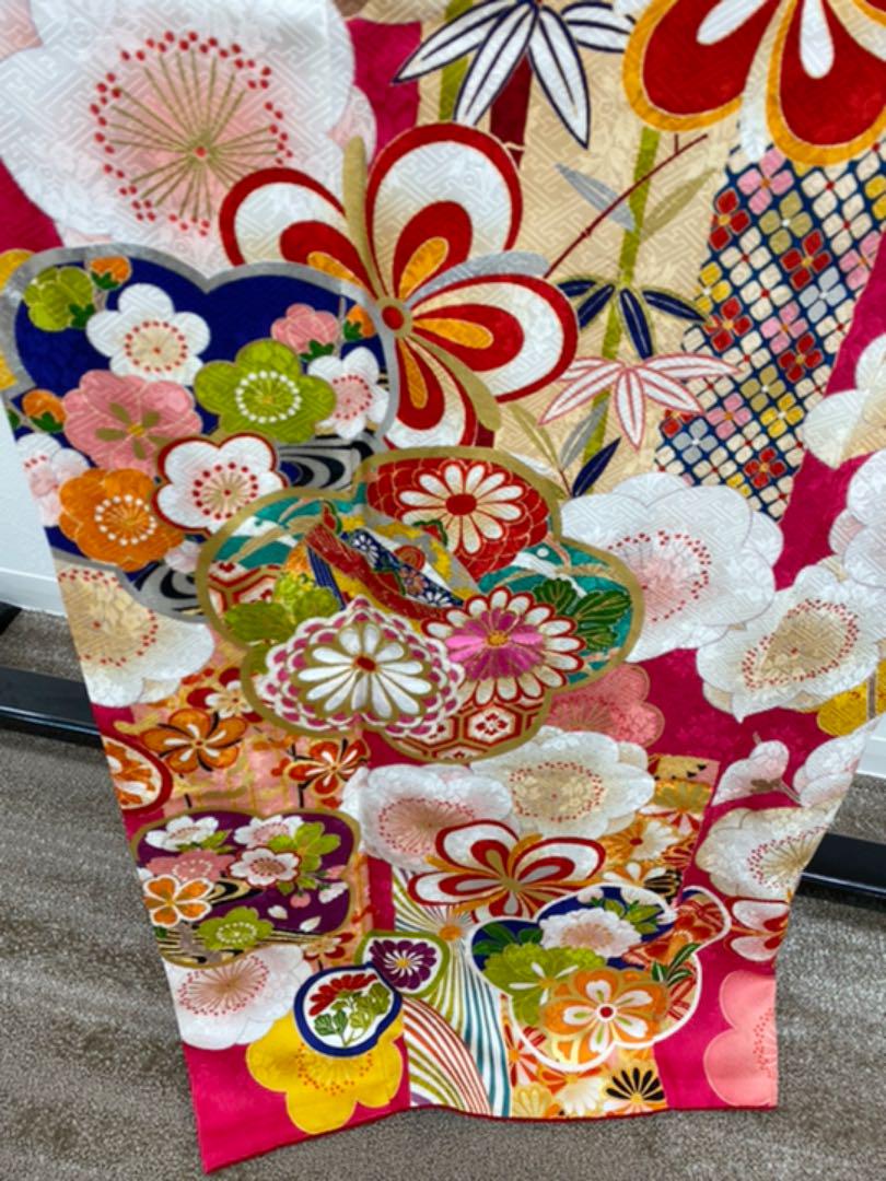 振袖 豪華 刺繍 金彩 紋意匠 身丈168cm 撥水加工済