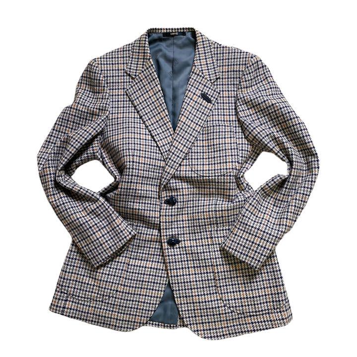 得価2022 美品 DAKS ダックス テーラードジャケット 千鳥格子 L 9cGN8-m33842674940 限定品お得