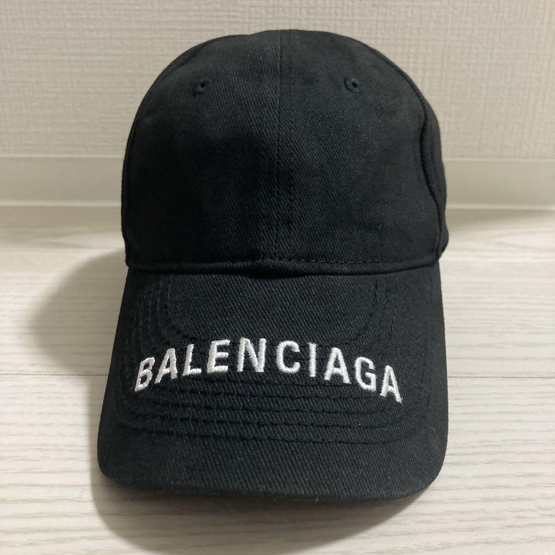 $*y様 BALENCIAGA　バイザーロゴ　キャップ　L59　マジックテープ 超美品✨BALENCIAGA バイザーロゴ キャップ L58 マジックテープ