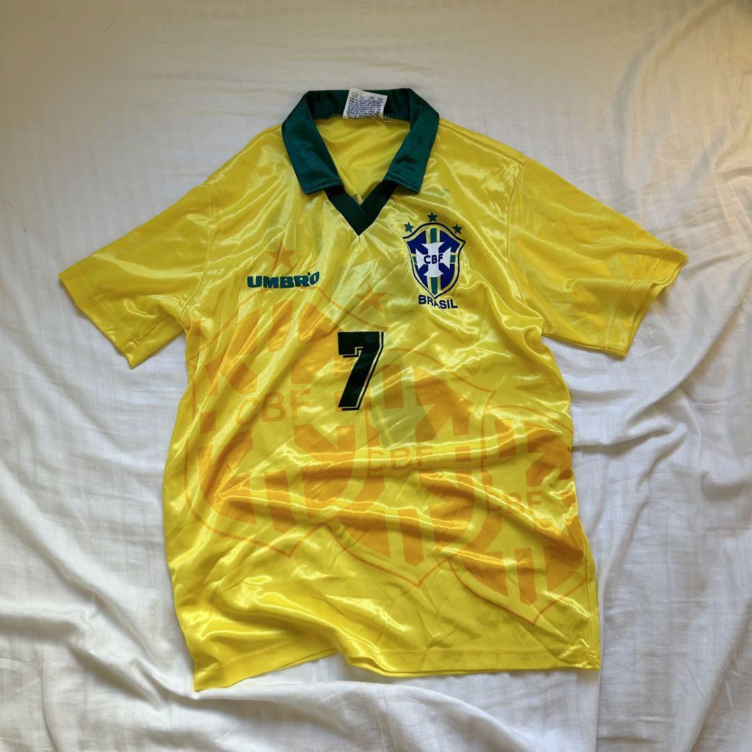【激レア・美品】UMBRO ブラジル代表 プラクティスシャツ UMBRO 94年 ブラジル代表 7番 Bebeto べベット ゲームシャツ
