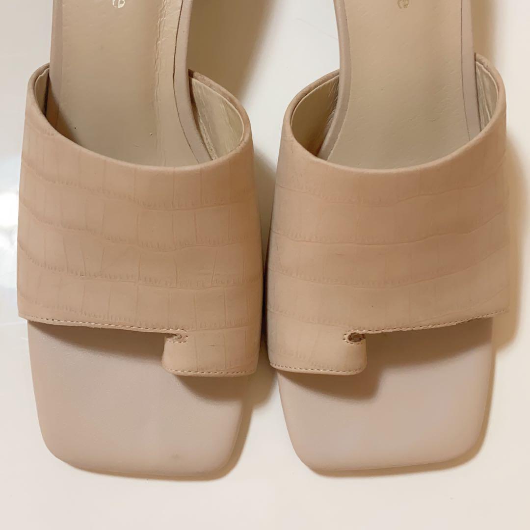 美品】ODETTE E ODILE クロコ型押し ミュール 本革 24.5