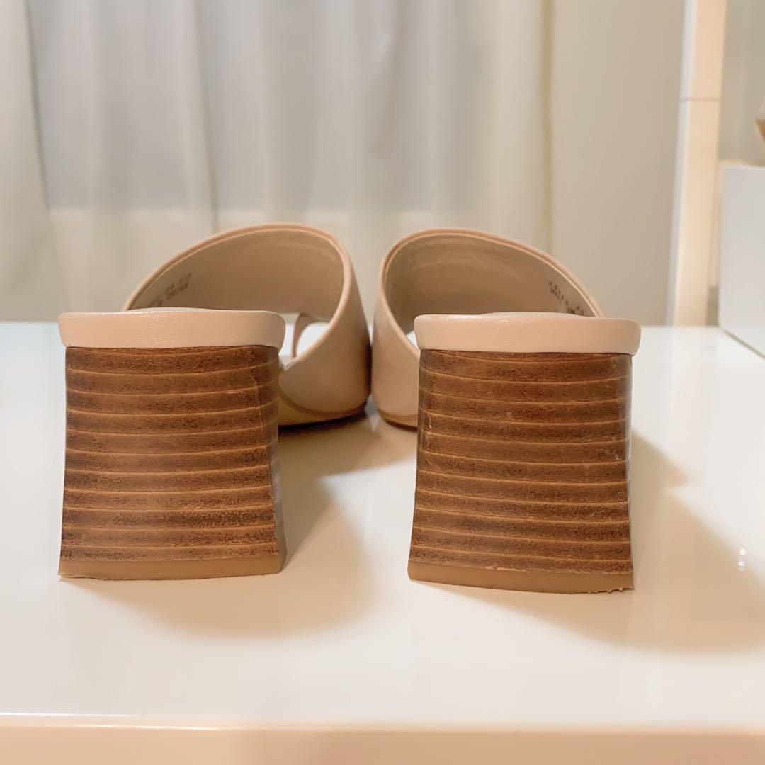 ファッション ODILE E 美品】ODETTE クロコ型押し 24.5 本革 ミュール 靴