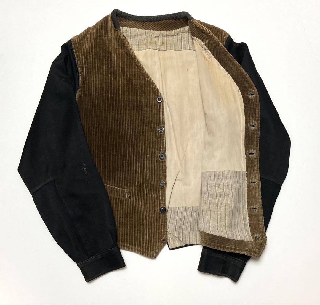 ジャケット・アウター 20-30S CORDUROY BLACK SATIN GILET JACKET
