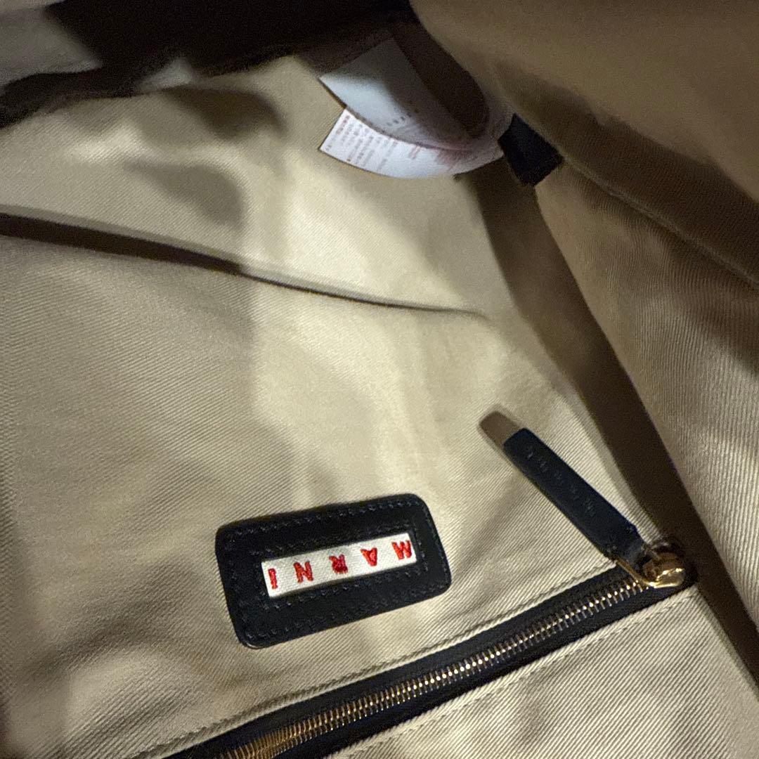 MARNI ドローストリングバッグ 黒 ベージュ MARNI ドローストリングバッグ 黒 ベージュ