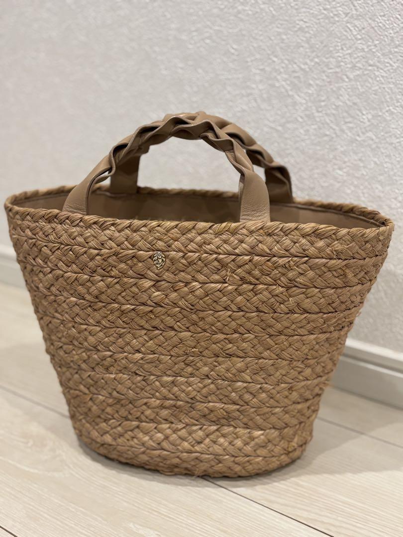 ヘレンカミンスキー 超美品 ラフィア トートバッグ レザーハンドル