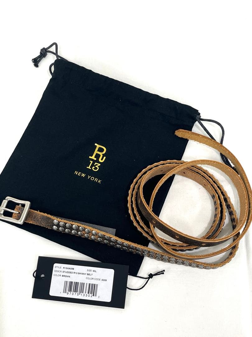 R13 STUDDED SKINNY ベルト