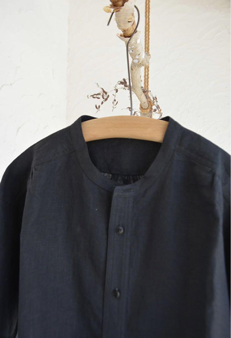 Handwekerハンドベーカー　Linen Collarless Shirt
