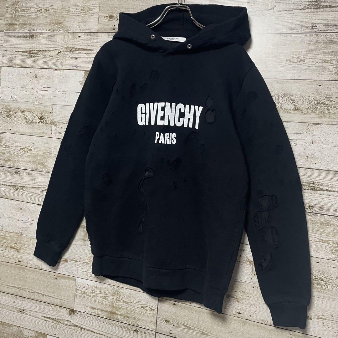 【超人気デザイン】GIVENCHY デストロイパーカー 黒 美品 画像4