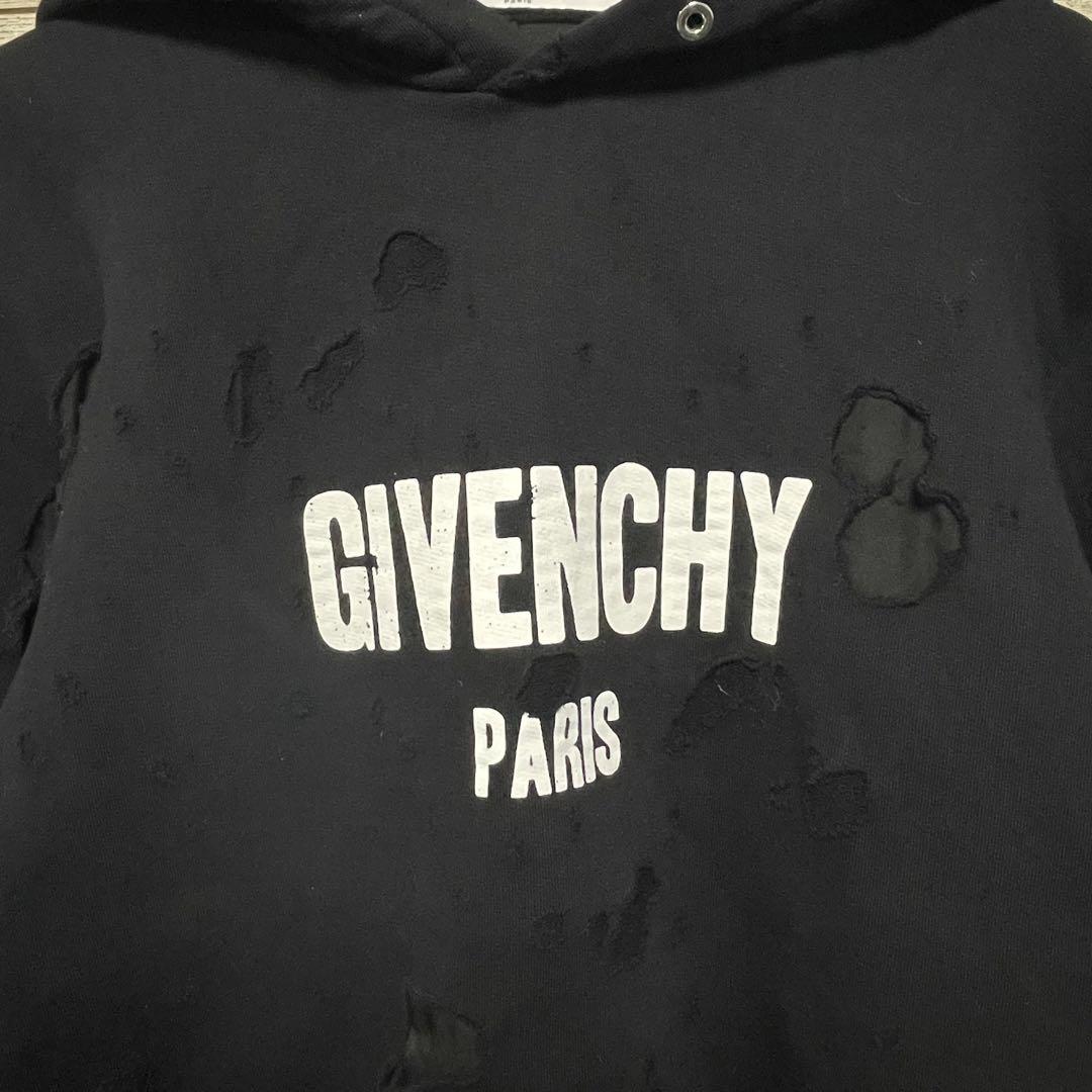 【超人気デザイン】GIVENCHY デストロイパーカー 黒 美品 画像5