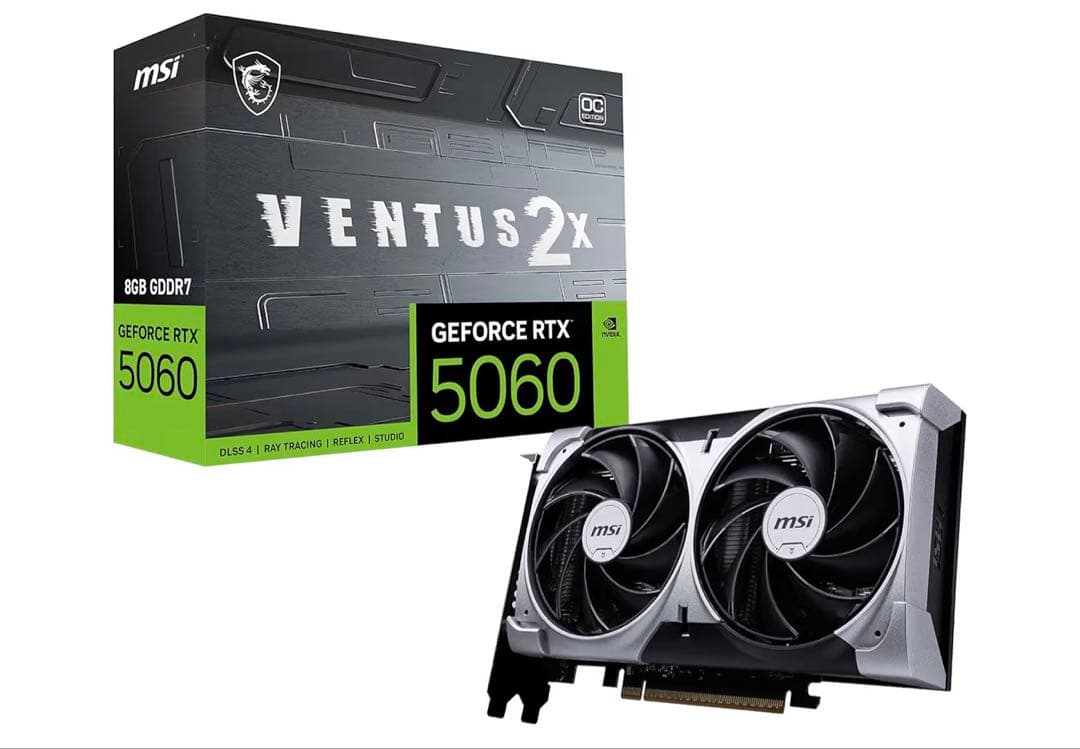 【未使用】MSI GeForce RTX 5060 8G VENTUS 2X 【未使用】MSI GeForce RTX 5060 8G VENTUS 2X