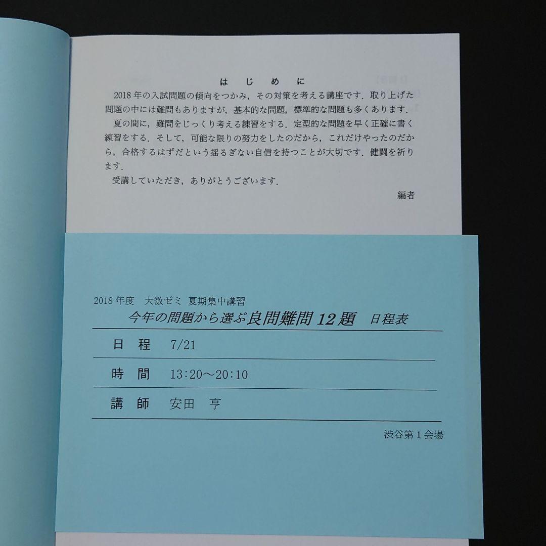 再度お値下げ❗ 大数ゼミ 良問難問12問 夏期集中講座 テキスト・全プリント
