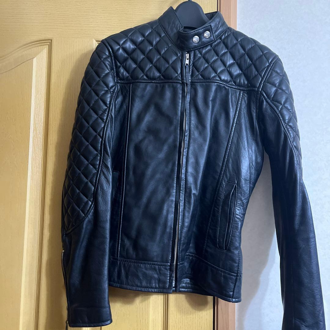 ブラック　レザージャケット 羊革　バイク　ウェア　MET'Z メッツ