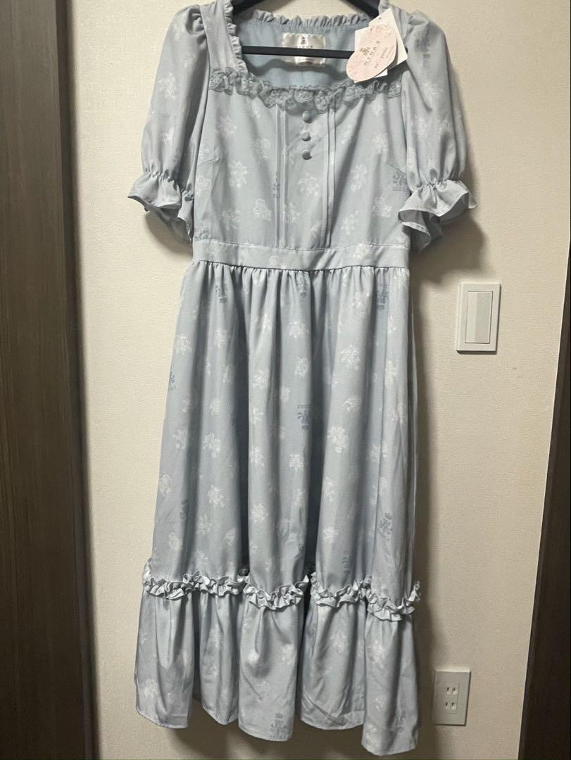 【新品未使用】3L 青木美沙子 しまむら ニナス ワンピース ライトブルー