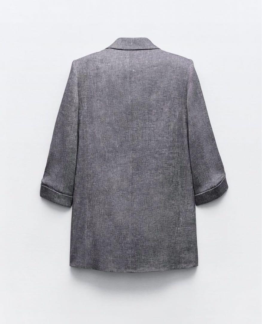 新品未使用 ZARA ロールアップ スリーブ ブレザー L 大人気 今季