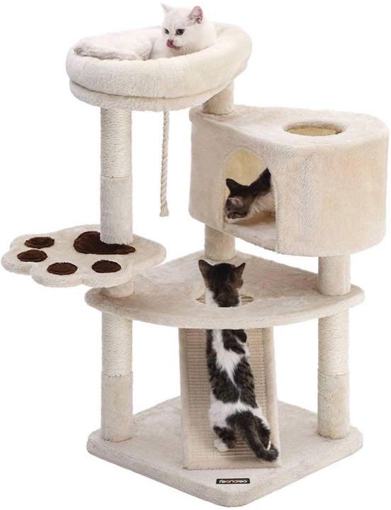 【大特価‼️】キャットタワー スロープ付き 登り降りしやすい 爪とぎ 猫タワー