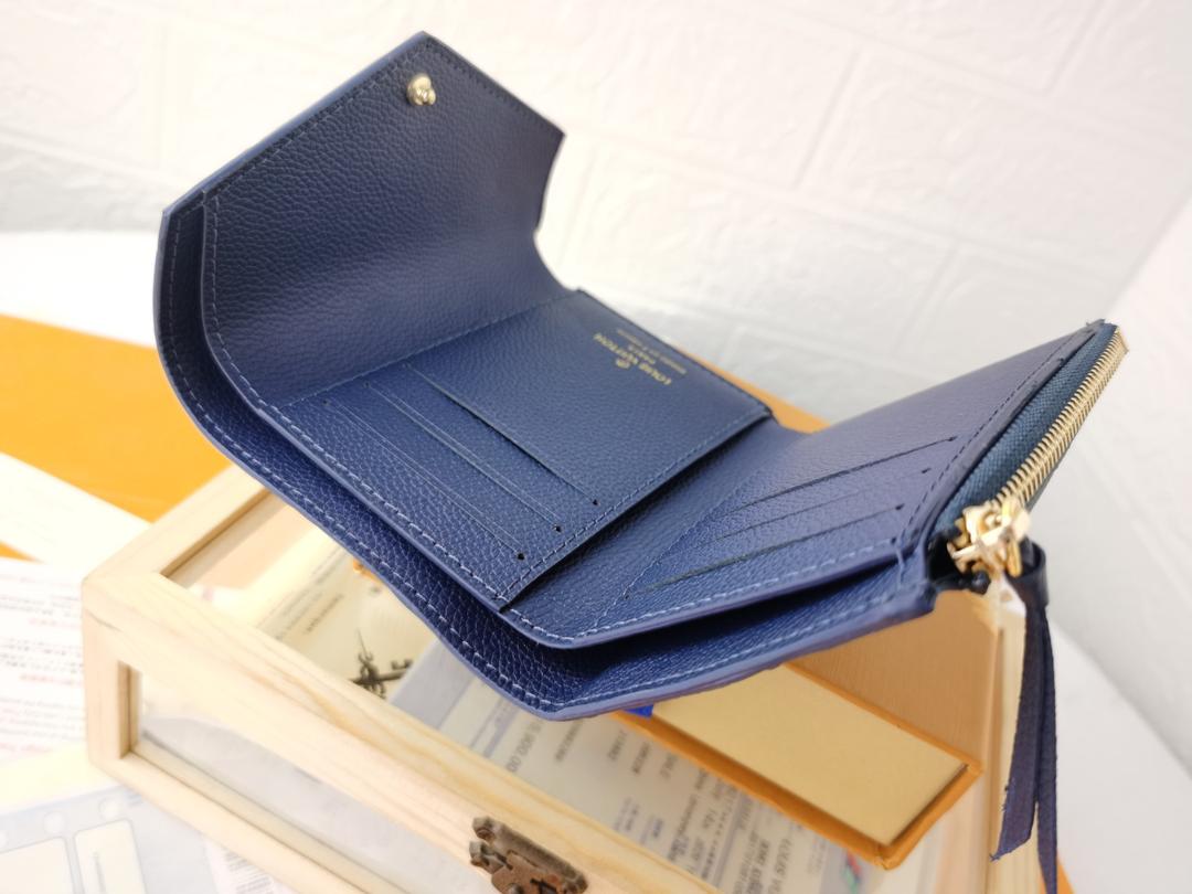極美品！ルイ?ヴィトン ブルー コンパクト三つ折り財布 小物
