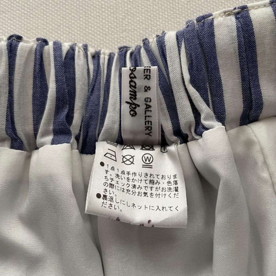 osampo スカート　フレアスカート　ストライプ　サーカス柄　ハンドメイド　F