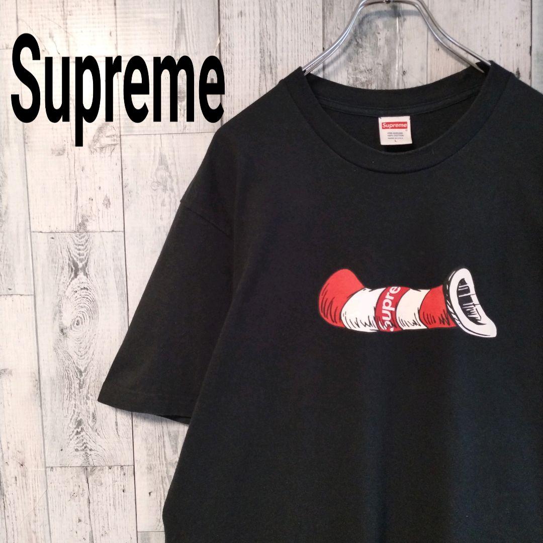 z20【人気Lサイズ】シュプリーム☆キャットインザハット ビックロゴ Tシャツ
