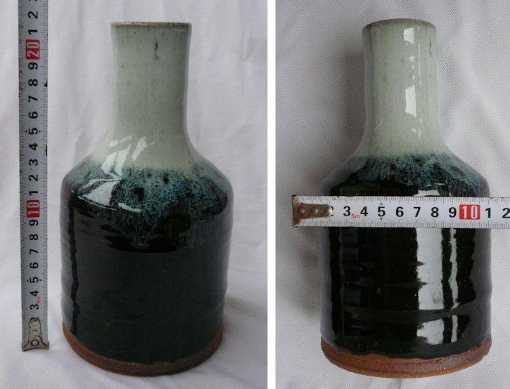 朝鮮唐津 武村利左衛門 蹲る 波状文掛花入 在銘 伊万里焼 唐津焼