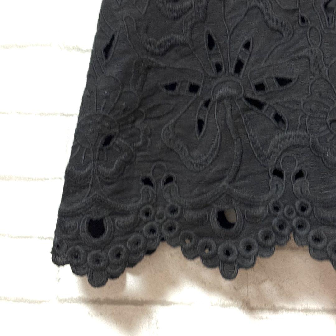 【セオリー】美品 刺繍ノースリーブワンピース4サイズ VネックAライン