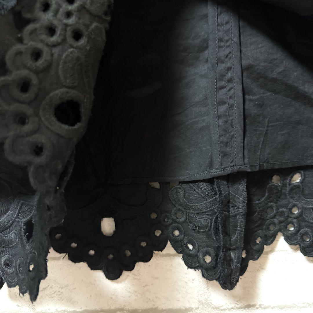 【セオリー】美品 刺繍ノースリーブワンピース4サイズ VネックAライン