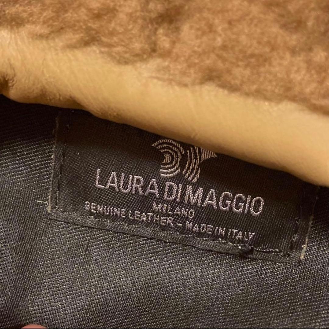 LAURA DI MAGGIO ボアチェーンショルダーバッグ ブラウン 美品 LAURA DI MAGGIO ボアチェーンショルダーバッグ ブラウン 美品