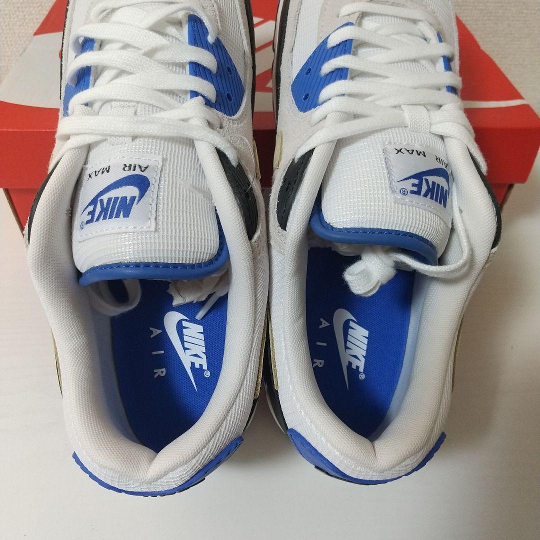 新品 NIKE AIR MAX 90 PRM 白 ホワイト 青 ブルー 新品 NIKE AIR MAX 90 PRM 白 ホワイト 青 ブルー
