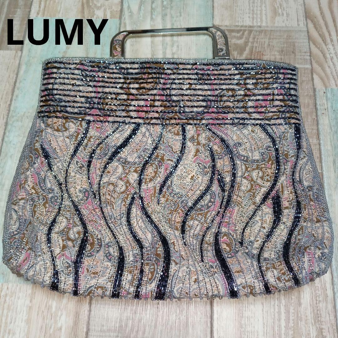 ★美品★LUMY ハンドバッグ ビーズバッグ パーティーバッグ 和装バック LUMY ハンドバッグ ビーズバッグ パーティーバッグ 和装バック