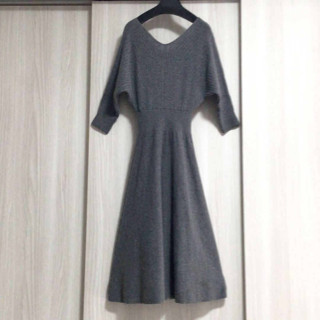 11,576円引！超絶レア新品★ウールカシミアフレアワンピース灰FRAY I.D
