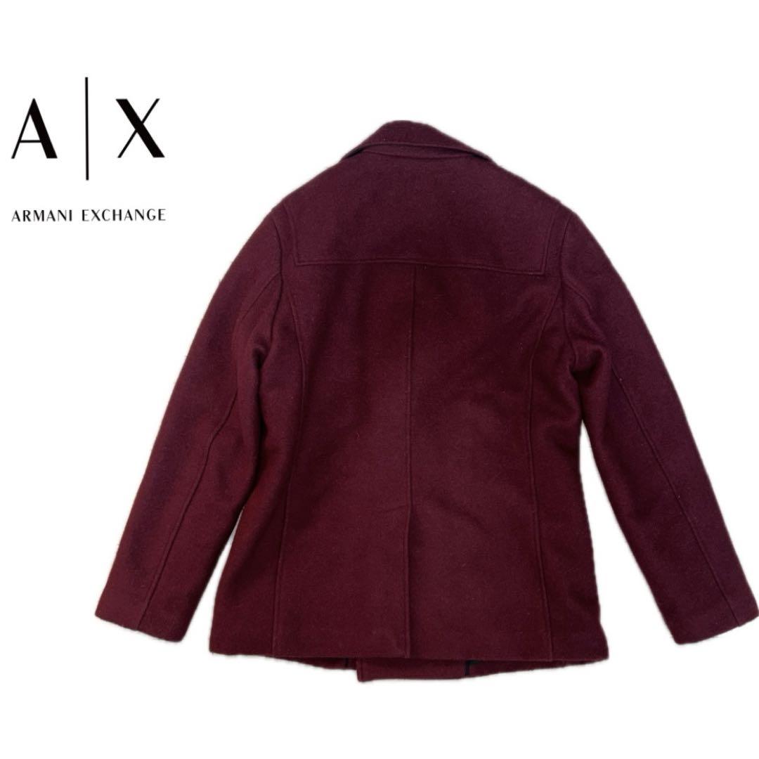 Armani Exchange バーガンディ ピーコート　美品