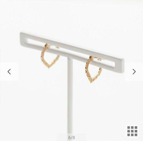 【BLOOM】K10 イエローゴールド レース フープ ピアス