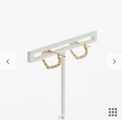 【BLOOM】K10 イエローゴールド レース フープ ピアス