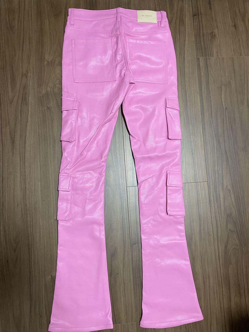 VALABASAS フレアデニム レザー ピンク サイズ29 新品