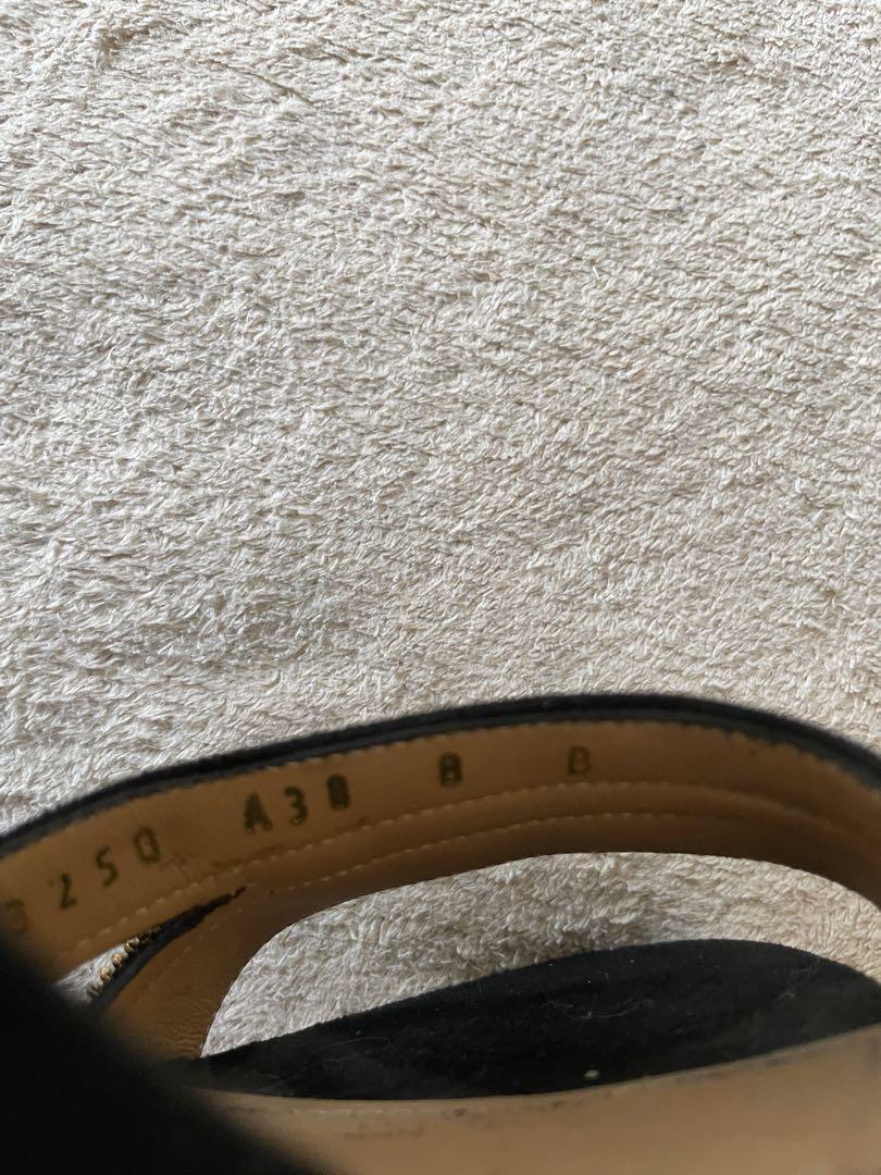 Ferragamo☆サンダル☆8 B☆黒☆ジップ