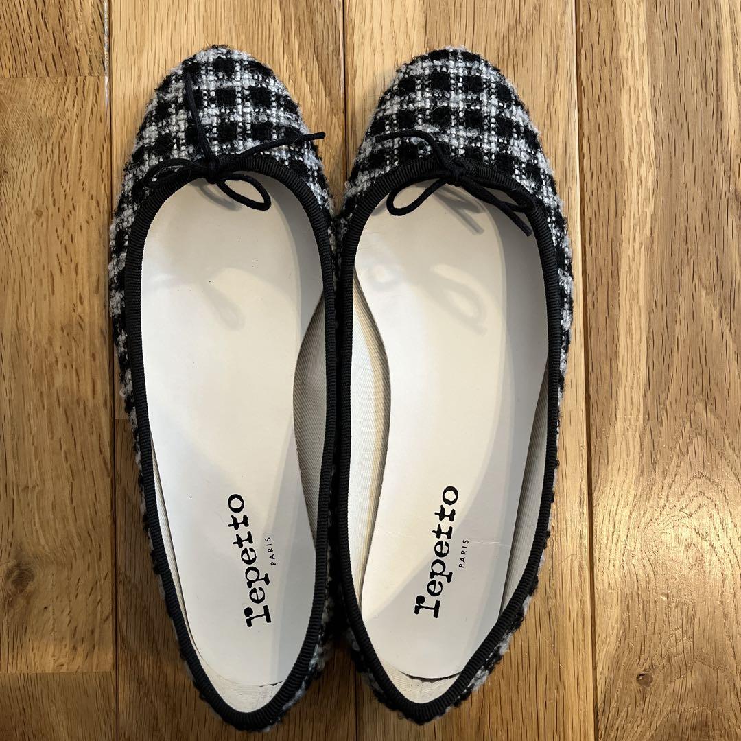 repetto チェック柄 バレエシューズ