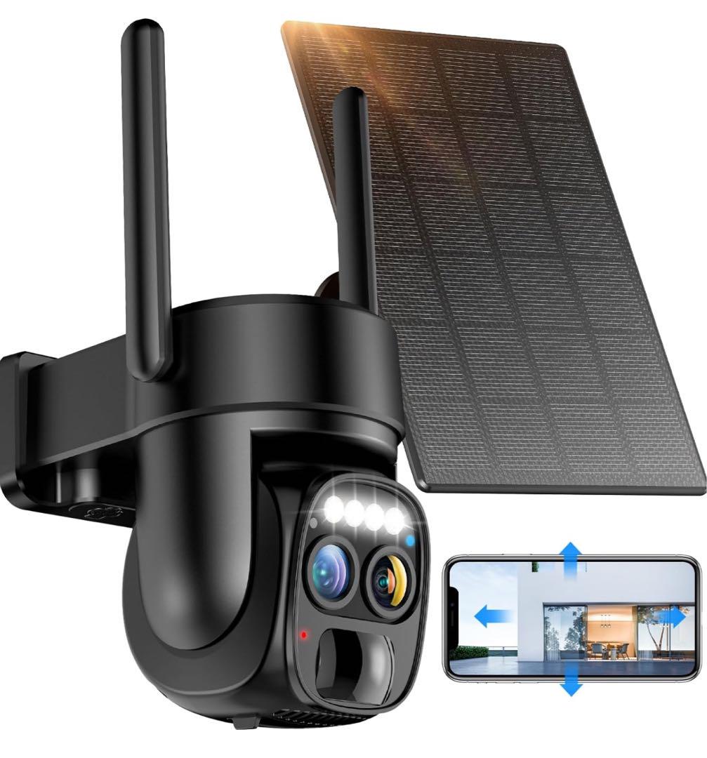 防犯カメラ 屋外 ソーラー 2K解像度 WiFiカメラ 監視カメラ　人体検知