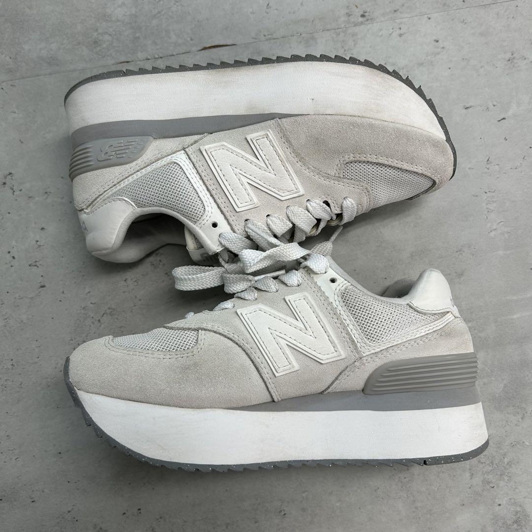 new balance WL574ZSC スニーカー チャンキー 厚底 23.5 - メルカリ