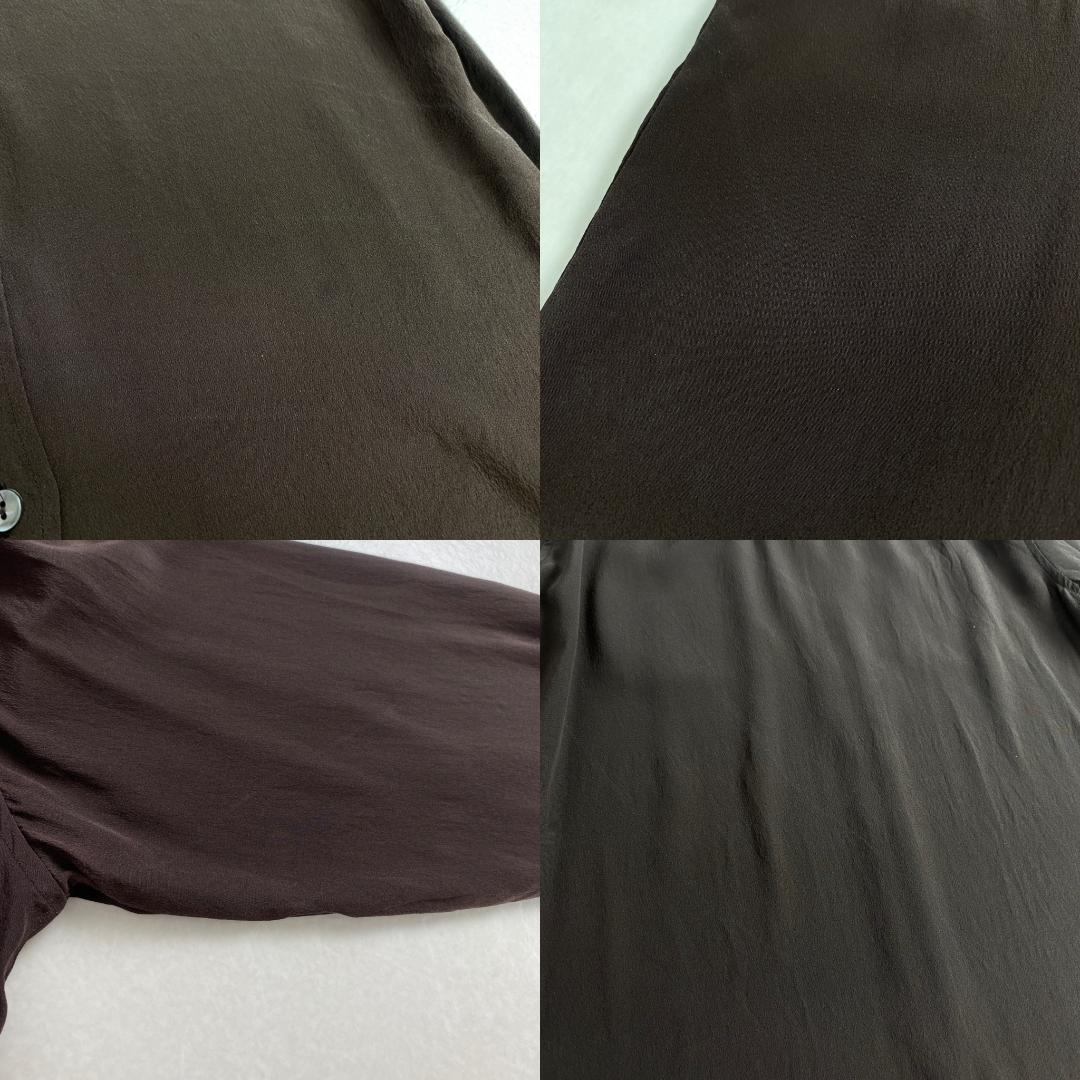 マックスマーラ　シャツ　シルク100% ロング丈 ブラウン Max Mara