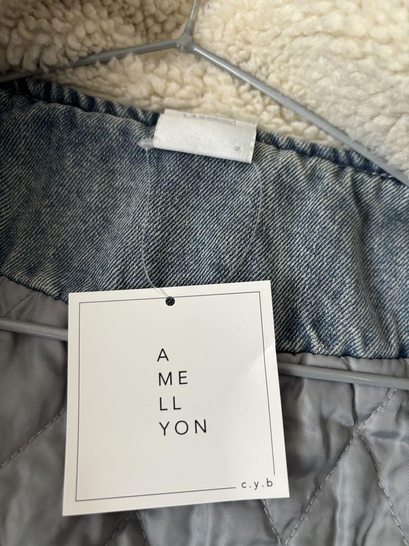 フードボア vintage ウォッシュ denim 中綿ブルゾン